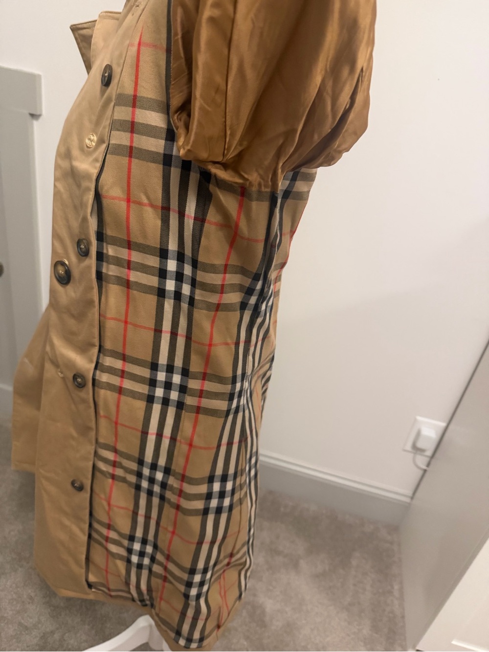 Burberry London Kensington Honey Beige Trench Coat Detachable Wool Liner Fit S/2 - Picture 9 of 16